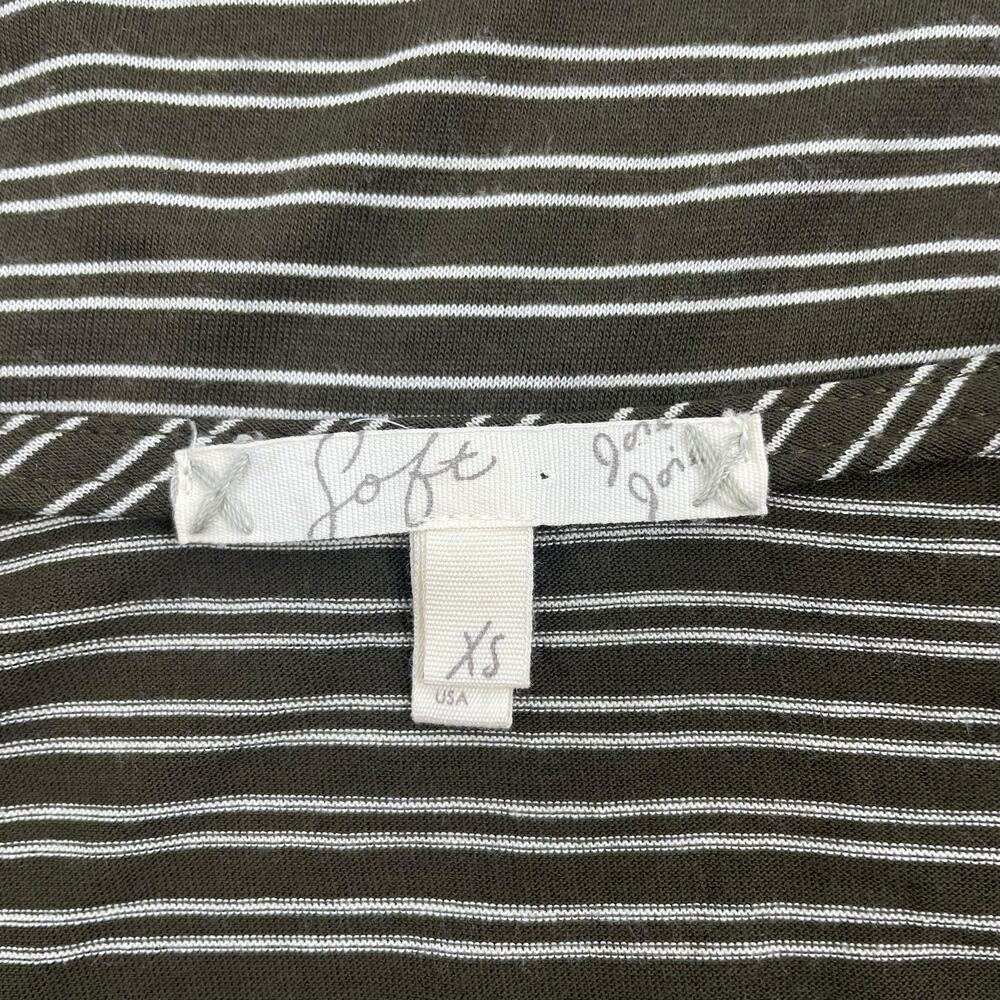 Soft Joie 3/4 Dolman Sleeves V Neck Striped Casual Top Green Size XS - Picture 8 of 8